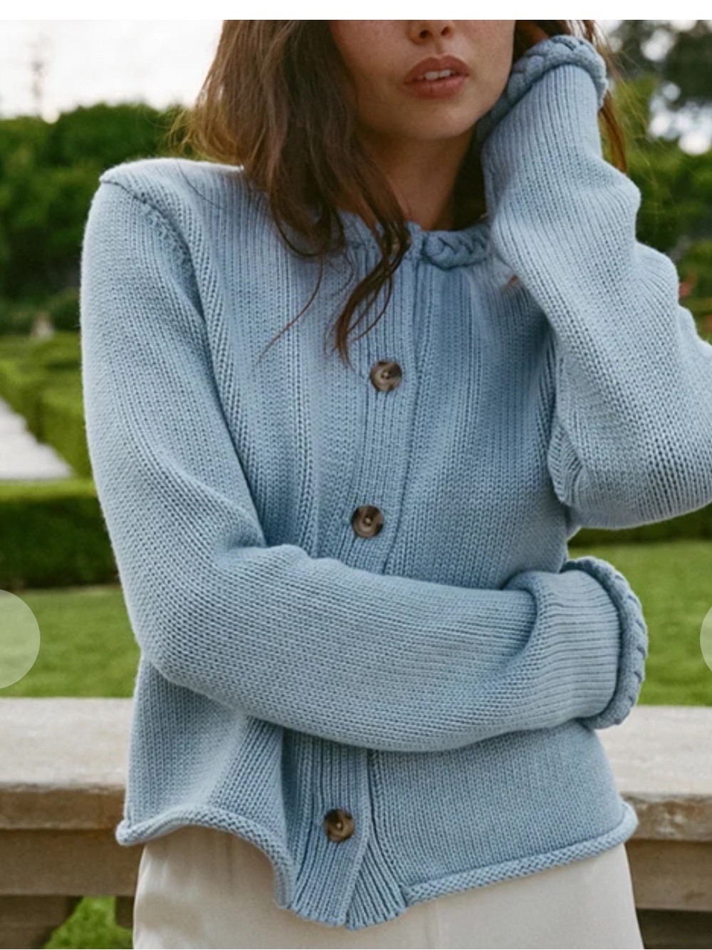 Ciao Lucia Doris Blue Jean Cotton Cardigan